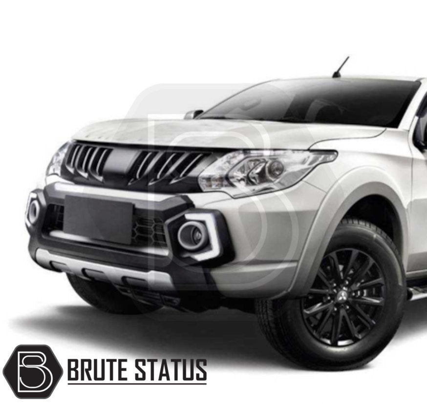 Mitsubishi L200 Series 5 2015-2019 Daytime Running Lights DRLs, featuring bright LEDs, seamlessly integrated into the bumper, enhancing style and visibility.