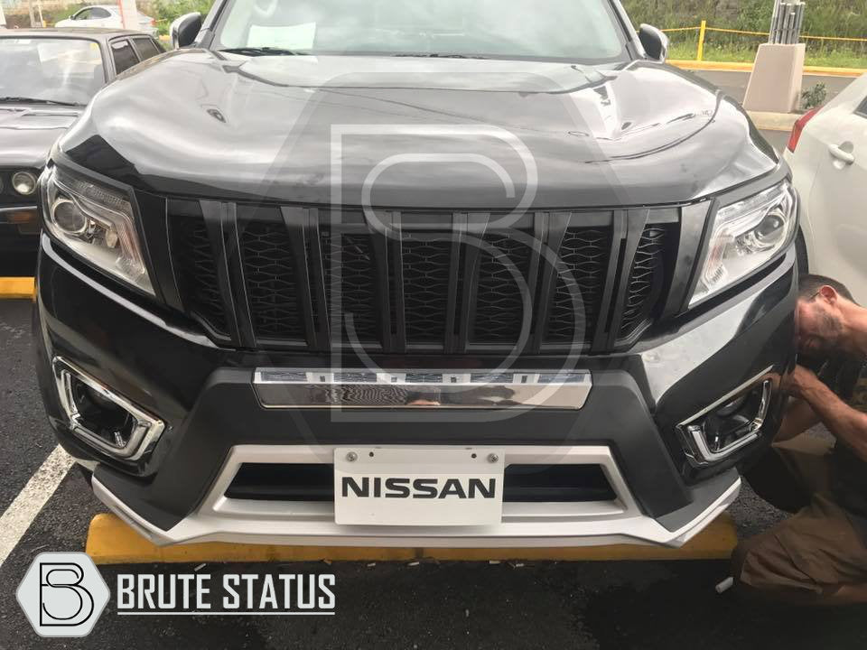 Brute Status matte black grille with white LEDs for nissan navara np300 2015-2022 models