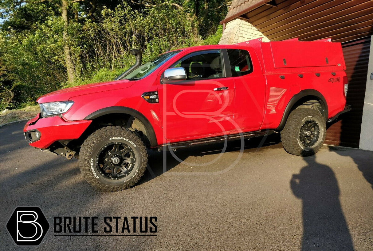 Ford Ranger 2019-2022 T8 Wide Arch Kit with 35mm Wheel Spacers, enhancing stability and style for your truck, featuring slim fender flares and hub-centric spacers.