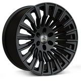 Hawke Wheels Denali XXC alloy rim featuring a central silver logo, designed for customization of pick-up trucks, available in gloss or matt black.