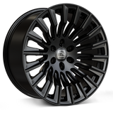 Hawke Wheels Denali XXC in black, featuring a detailed rim and center design, ideal for enhancing pick-up truck aesthetics. Available size: 20x9.5, offset: ET16.