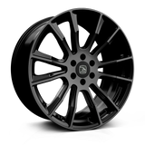 Hawke Wheels Denali alloy wheel, showcasing its sleek black rim design, tailored for enhancing pick-up trucks with style and performance.