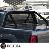 Mercedes X-Class Roll Bar Matt Black on a truck, enhancing its rugged look with a durable, TÜV certified chrome design, suited for off-road enthusiasts.