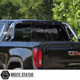 Nissan Navara NP300 2015-2022 Roll Bar Chrome on a black truck, showcasing its robust design and heavy-duty steel construction. Ideal for customization.