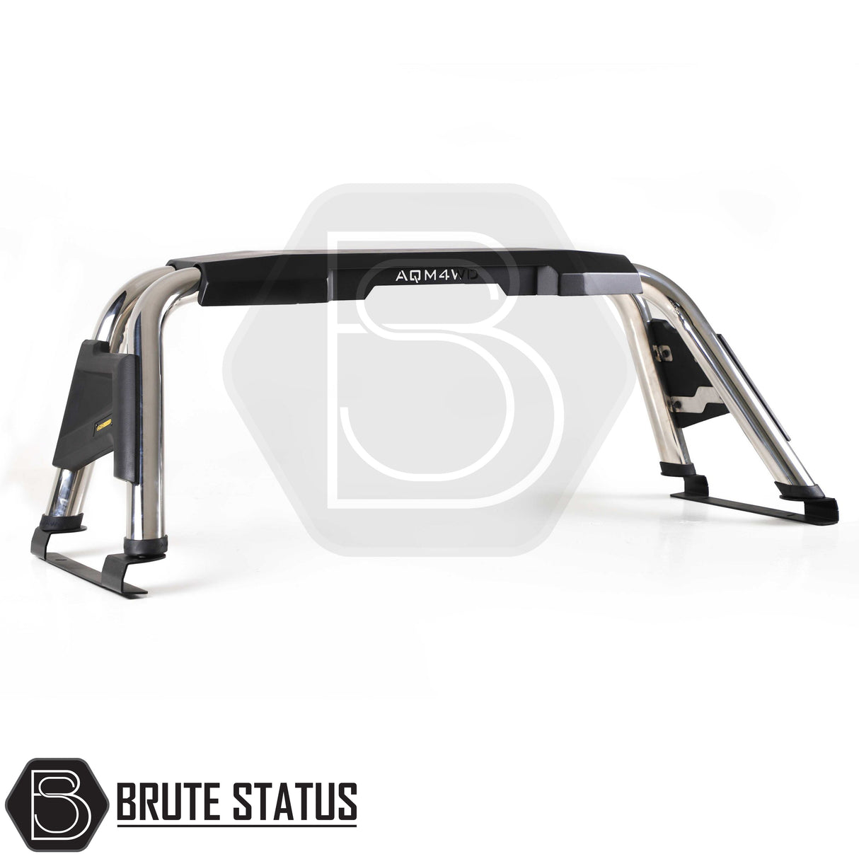 Nissan Navara NP300 2015-2022 Roll Bar Chrome, featuring heavy-duty steel construction with black handles, designed for an aggressive truck appearance.