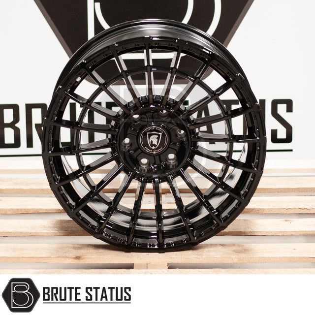 Spartan SW5 Wheels in black, showcasing a sleek design with a 20x9.5 size, ideal for customizing pick-up trucks.