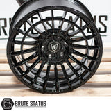 Spartan SW5 Wheels with black rim, featuring a hexagonal logo; designed for customization of pick-up trucks. Size: 20x9.5, PCD: 6x139.7. Set of four included.