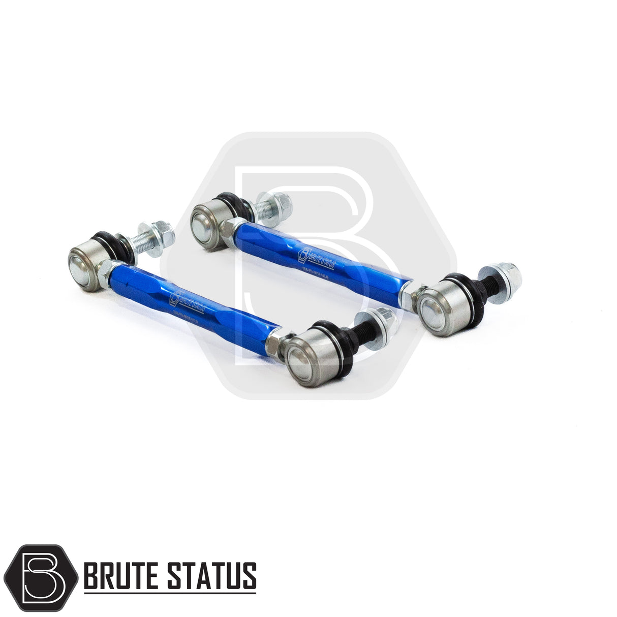 A pair of Brute Status anti rollbar drop links in blue for suspension lift kits for Ford Ranger 2012-2022 pickup trucks