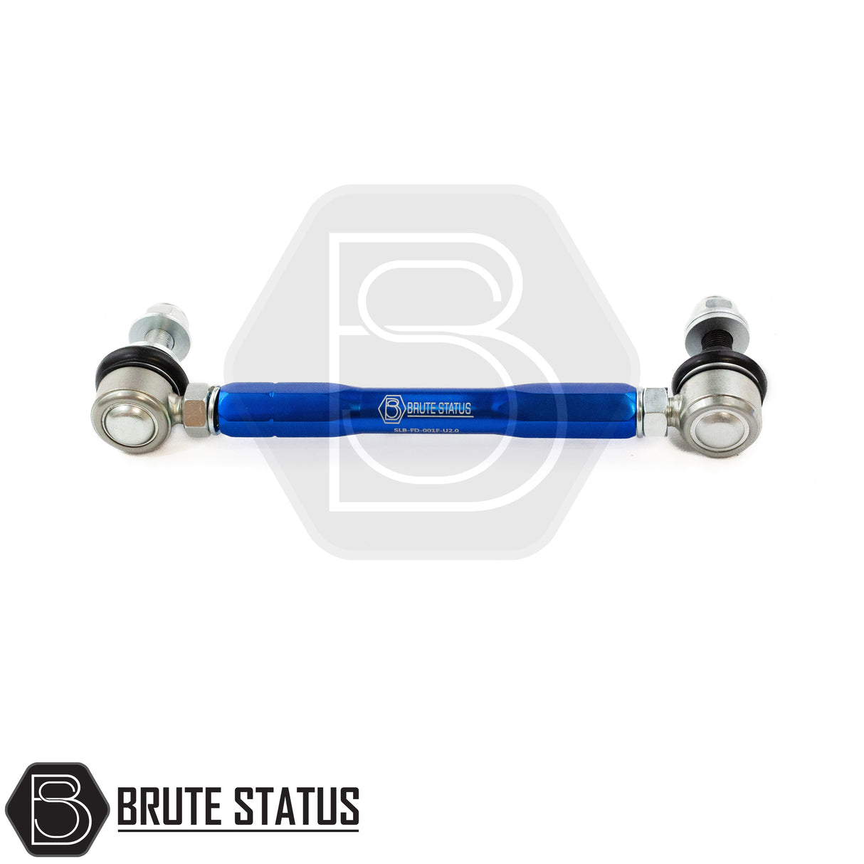 A pair of Brute Status anti rollbar drop links in blue for suspension lift kits for Ford Ranger 2012-2022 pickup trucks