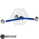 A pair of Brute Status anti rollbar drop links in blue for suspension lift kits for Ford Ranger 2012-2022 pickup trucks