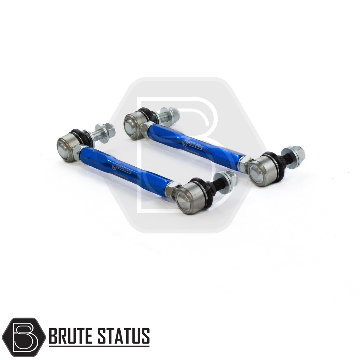 A pair of Brute Status anti rollbar drop links in blue for suspension lift kits for Ford Ranger 2012-2022 pickup trucks