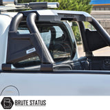 Nissan Navara NP300 2015-2022 Roll Bar Matte Black, featuring heavy-duty steel and matte black finish, enhances vehicle's rugged look.