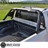 Nissan Navara NP300 2015-2022 Roll Bar Matte Black, shown on a white truck, features a heavy-duty steel construction with a tough matte black powder coating.