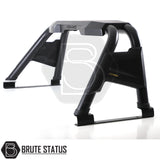 Nissan Navara NP300 2015-2022 Roll Bar Matte Black, heavy-duty steel construction, tough matte black finish, enhances aggressive look, requires drilling for installation. Suitable for Nissan Navara NP300 models.