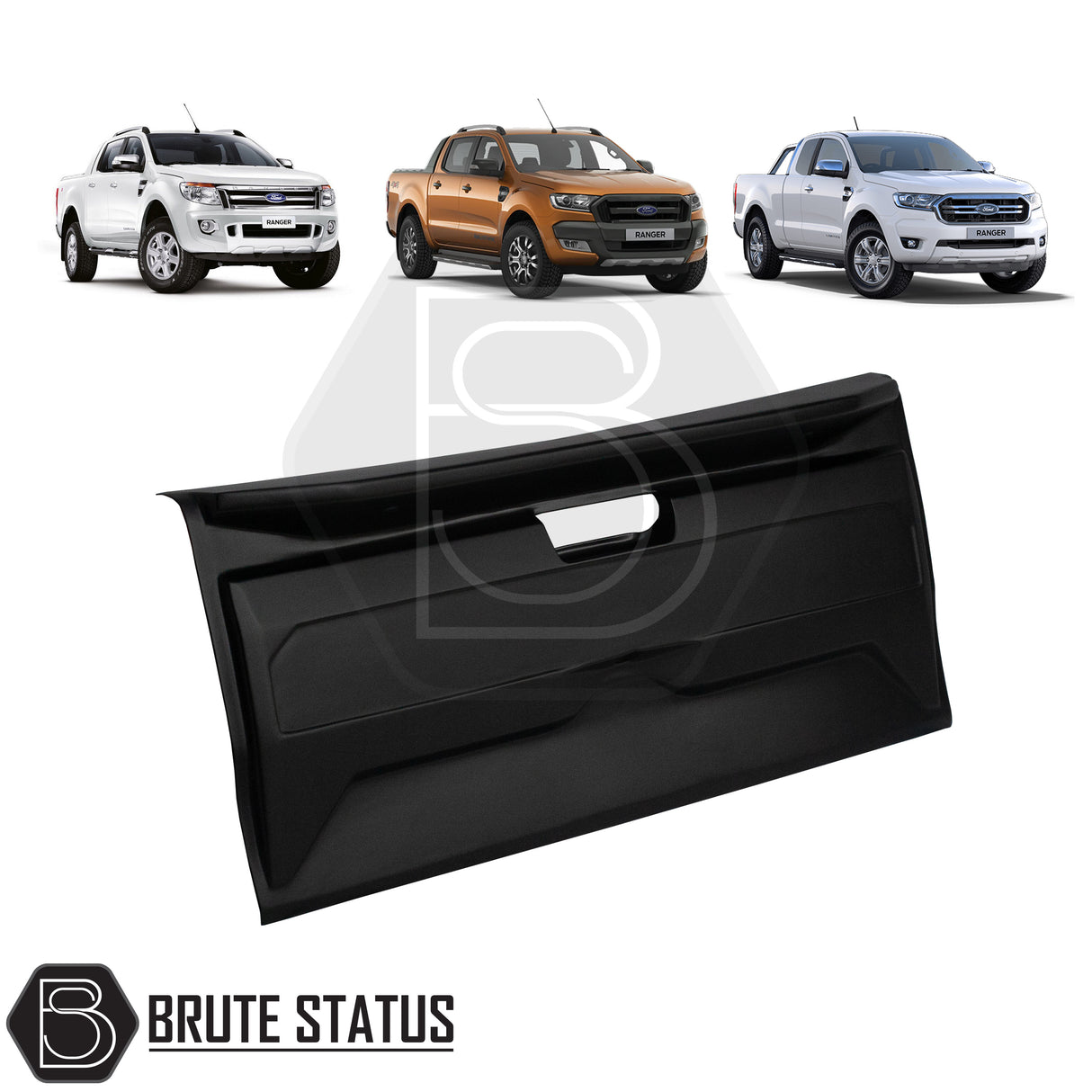 Brute Status matt black tailgate protector for ford ranger t6 t7 and t8 model years 2012-2022