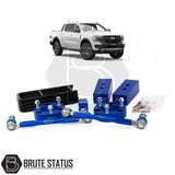 Brute Status suspension lift kit items in blue colour for fitment with Ford Ranger  Next Gen T9 2023+ models