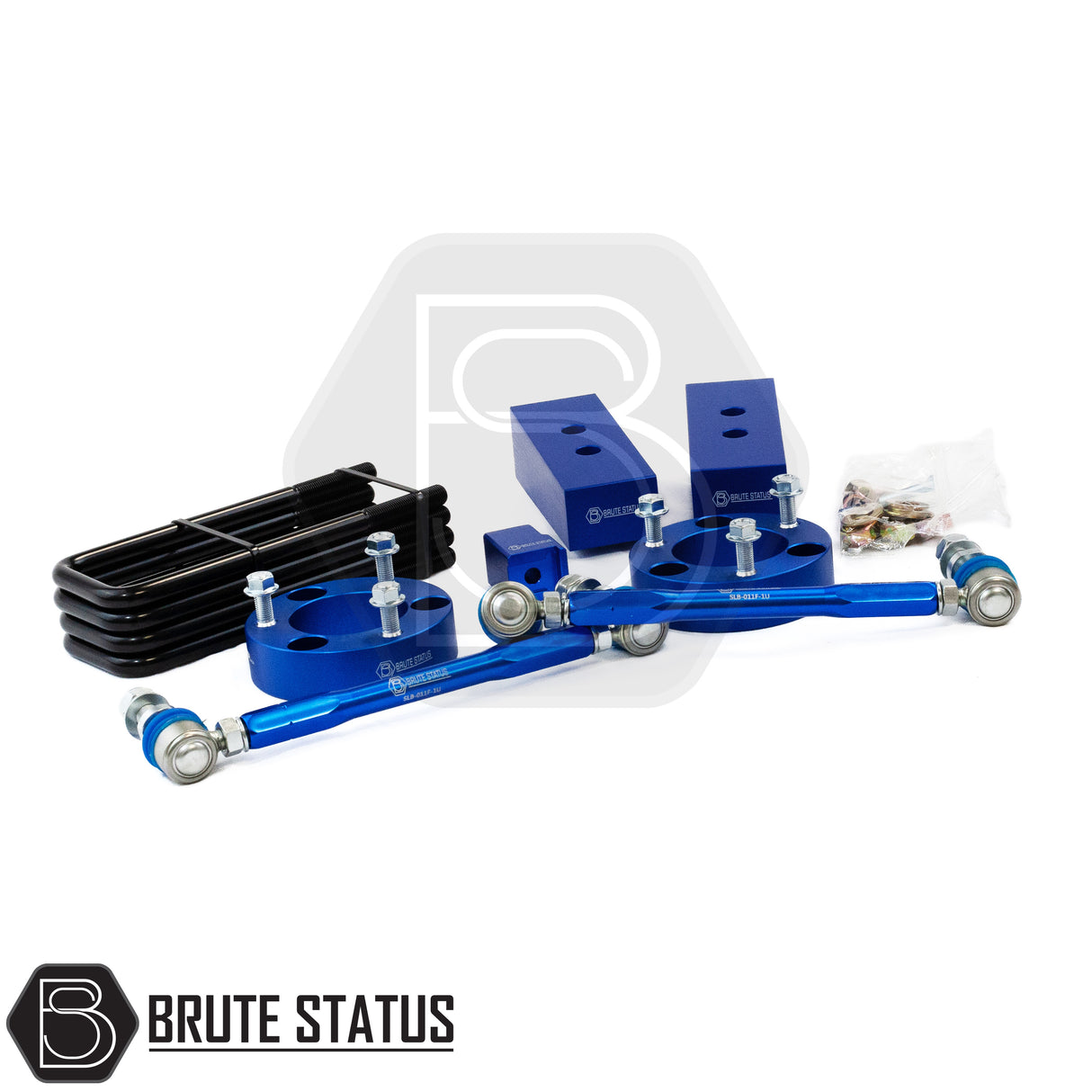 Brute Status suspension lift kit items in blue colour for fitment with Ford Ranger  Next Gen T9 2023+ models