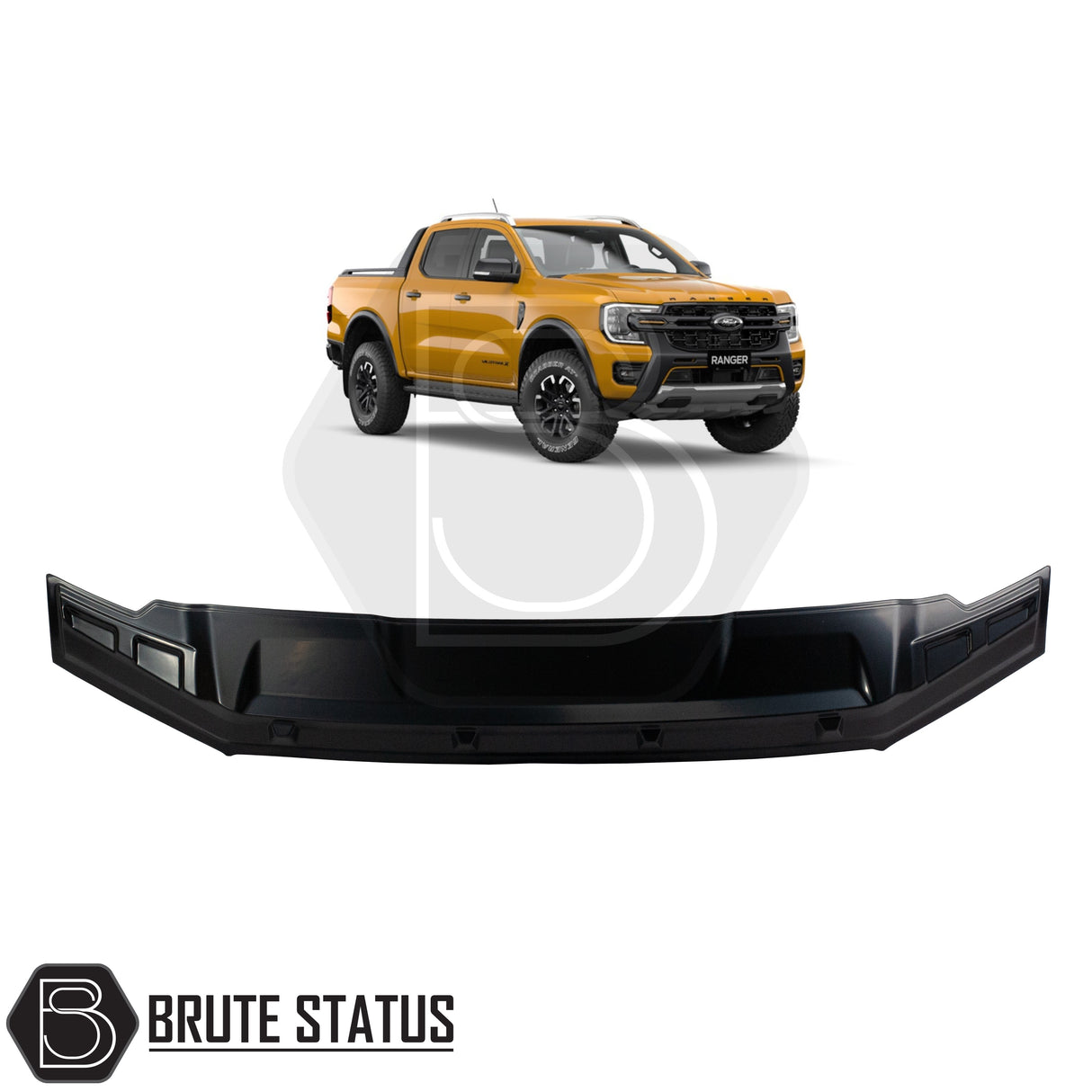 Brute status matte black bonnet protector for ford ranger 2023+ next gen ranger pickup truck 