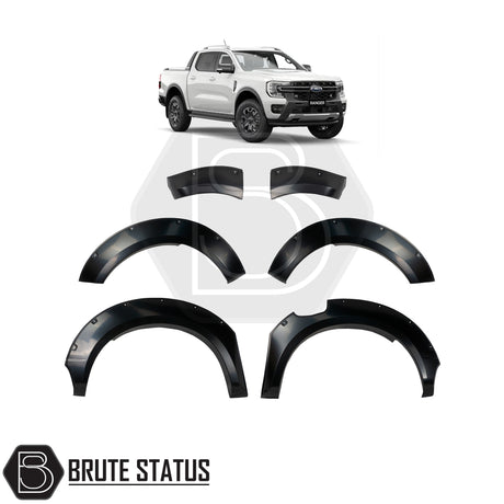 Brute status wide arch kit in matte black for the ford ranger next gen 2023+ pickup truck