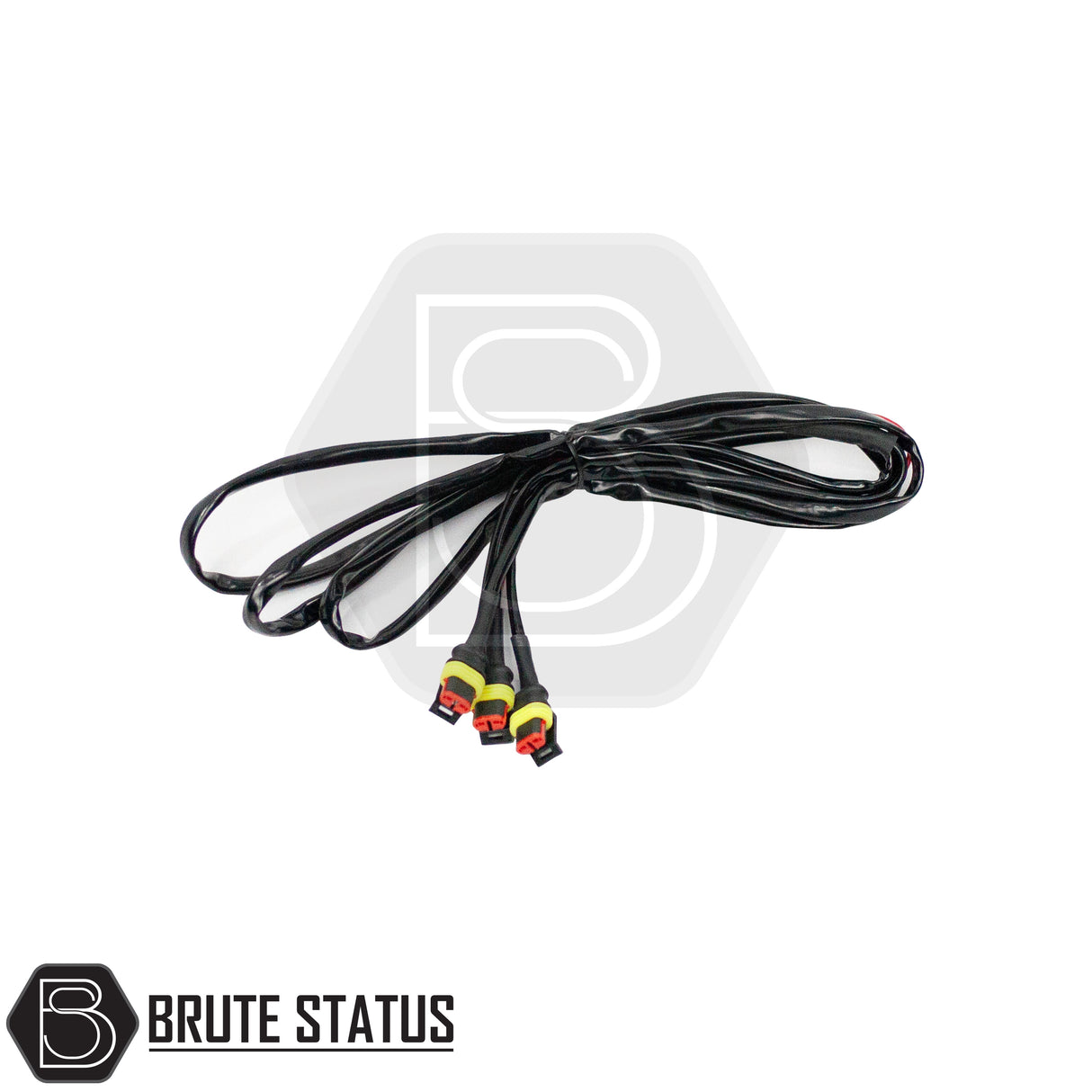 LED Pack for Ford Ranger 2023+ Grille featuring black cables with red and yellow connectors for amber lights.