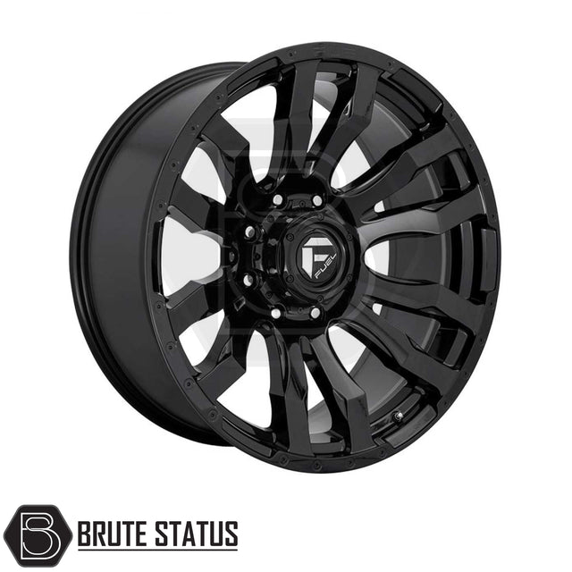 fuel blitz wheels for pickup truck in 6x139.7 fitment in gloss black finish