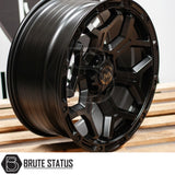 side view of hawke diablo wheels in a matte black finish for pickup trucks with a 6x139.7 pcd fitment 