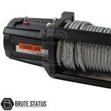 Brute Status heavy duty recovery winch rated for 12000lbs with stainless steel wire rope