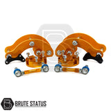 Brute status anti roll bar links with suspension lift kit in a gold colour, for the isuzu d-max 2012-2016 pickup truck 