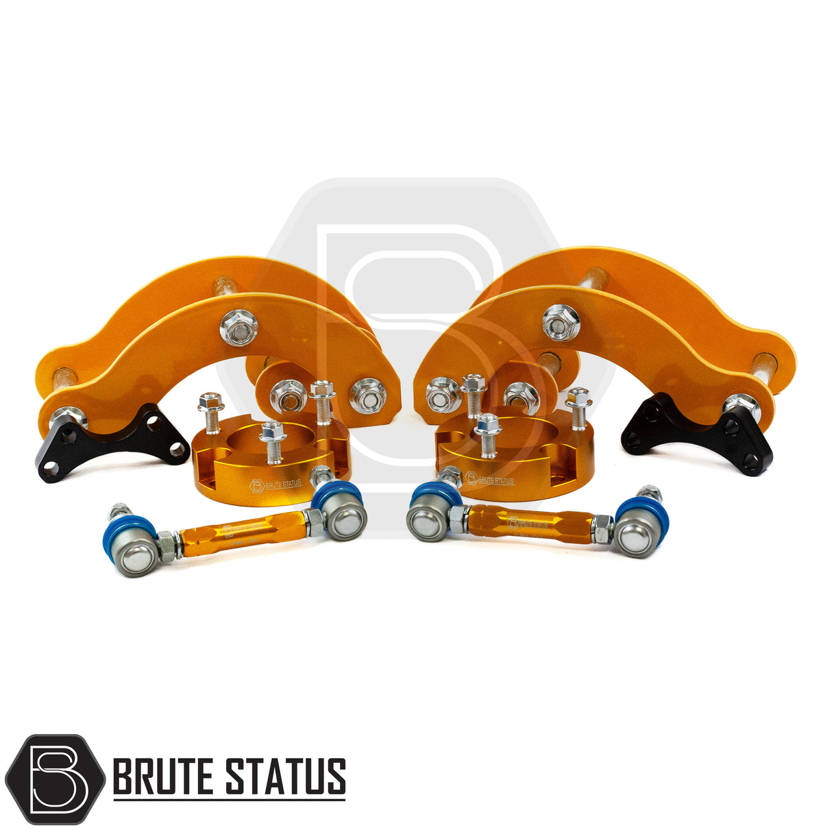 Brute status suspension lift kit and anti roll bar drop links in gold colour  for isuzu d-max 2017-2021 pickup truck 