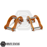 Brute status anti roll bar links with suspension lift kit in a gold colour, for the isuzu d-max 2012-2016 pickup truck 