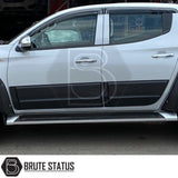 Brute Status matte black door side cladding protection for mitsubishi series 5 2015-2019 pickup truck