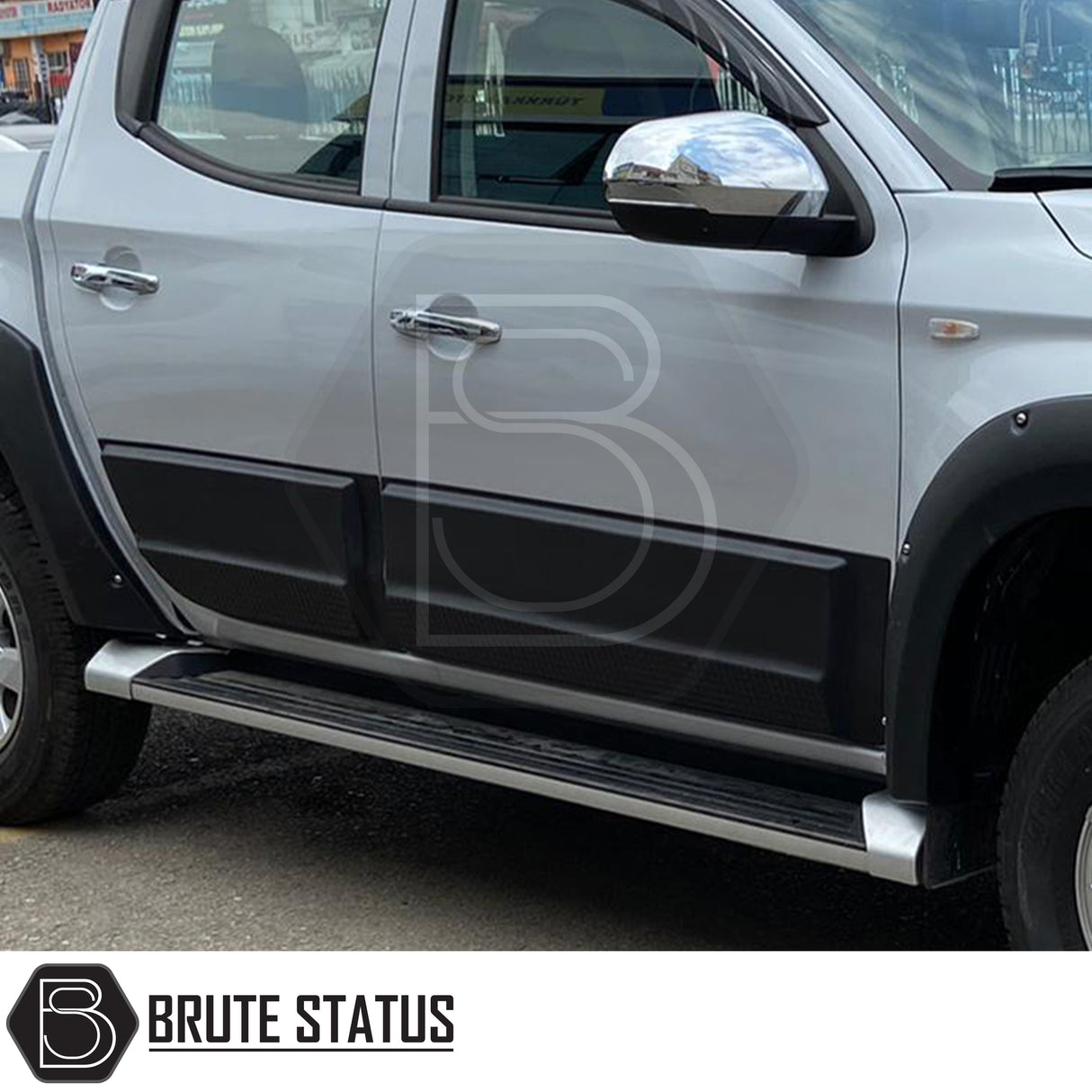 Brute Status matte black door side cladding protection for mitsubishi series 5 2015-2019 pickup truck