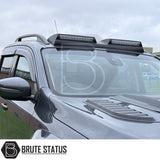 Brute status LED roof spoiler light bar in matte black for nissan navara np300 2015-2022 pickup truck