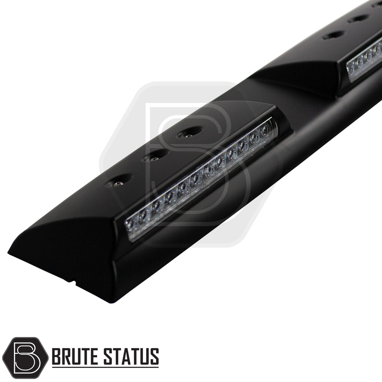 Brute status LED roof spoiler light bar in matte black for nissan navara np300 2015-2022 pickup truck