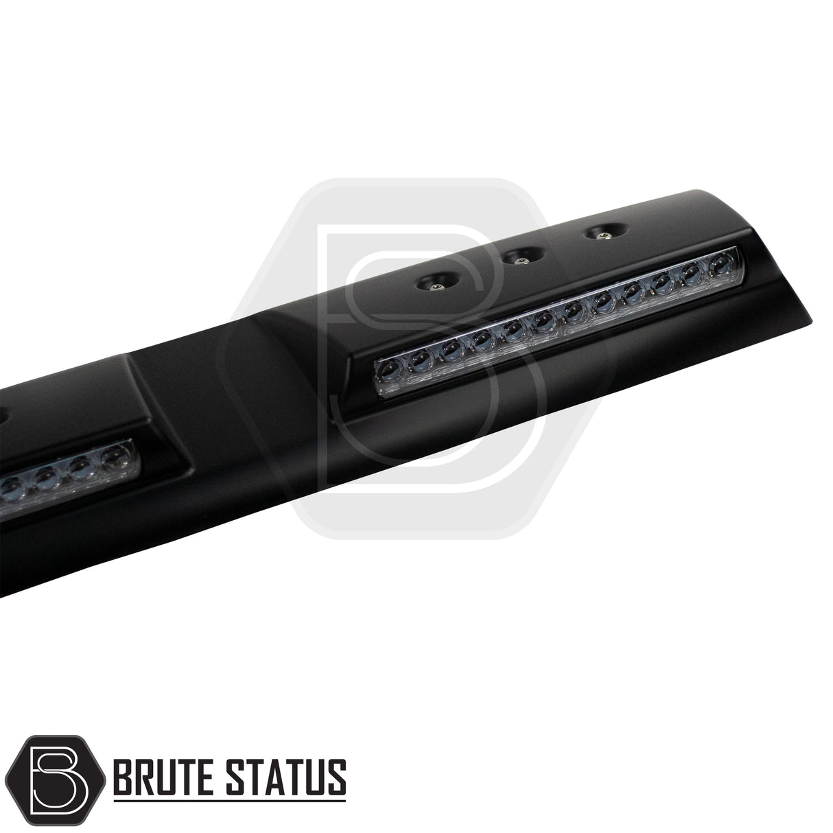 Brute status LED roof spoiler light bar in matte black for nissan navara np300 2015-2022 pickup truck