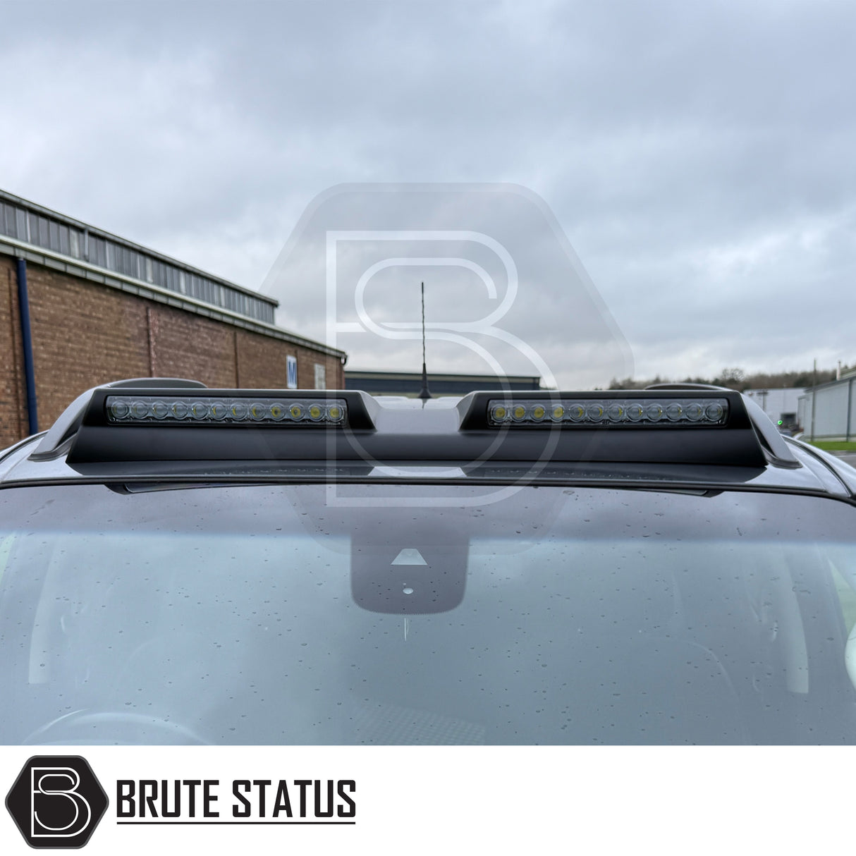 Brute status LED roof spoiler light bar in matte black for nissan navara np300 2015-2022 pickup truck