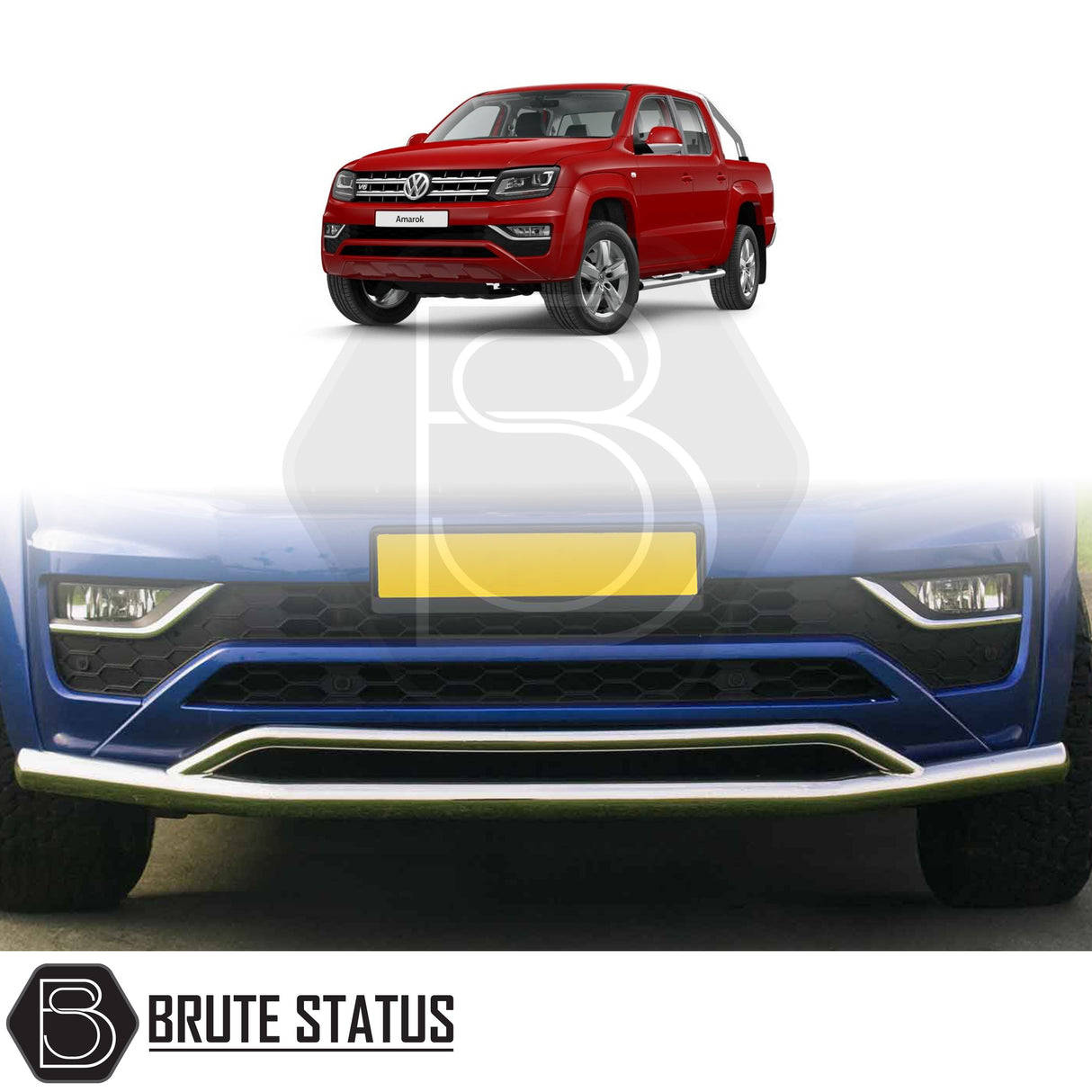 Brute Status chrome city nudge bar for the volkswagen amarok 2017-2022 pickup truck 