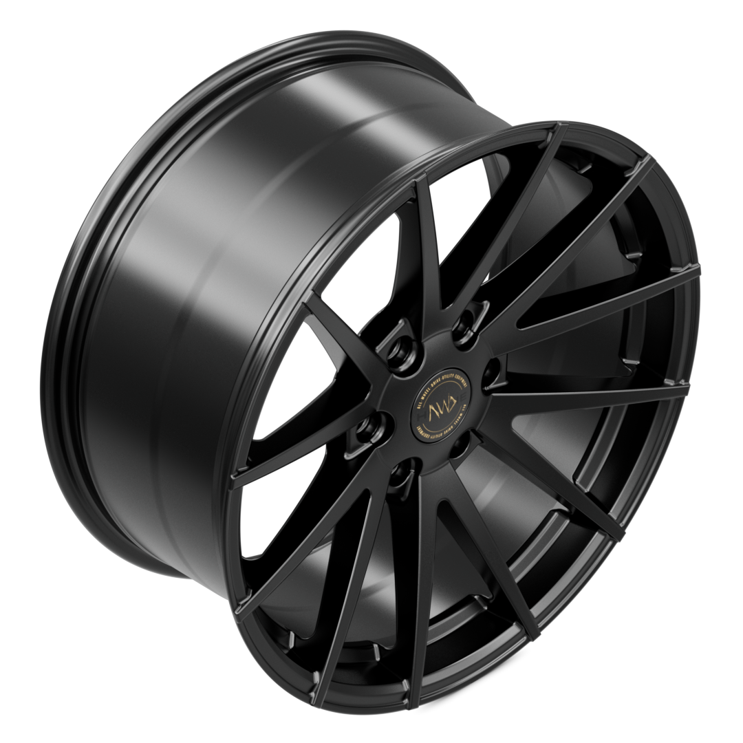 Hawke Wheels Hekla rim with black spokes, showcasing detailed alloy craftsmanship for enhanced pick-up truck customization.