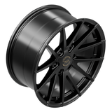 Hawke Wheels Hekla rim with black spokes, showcasing detailed alloy craftsmanship for enhanced pick-up truck customization.