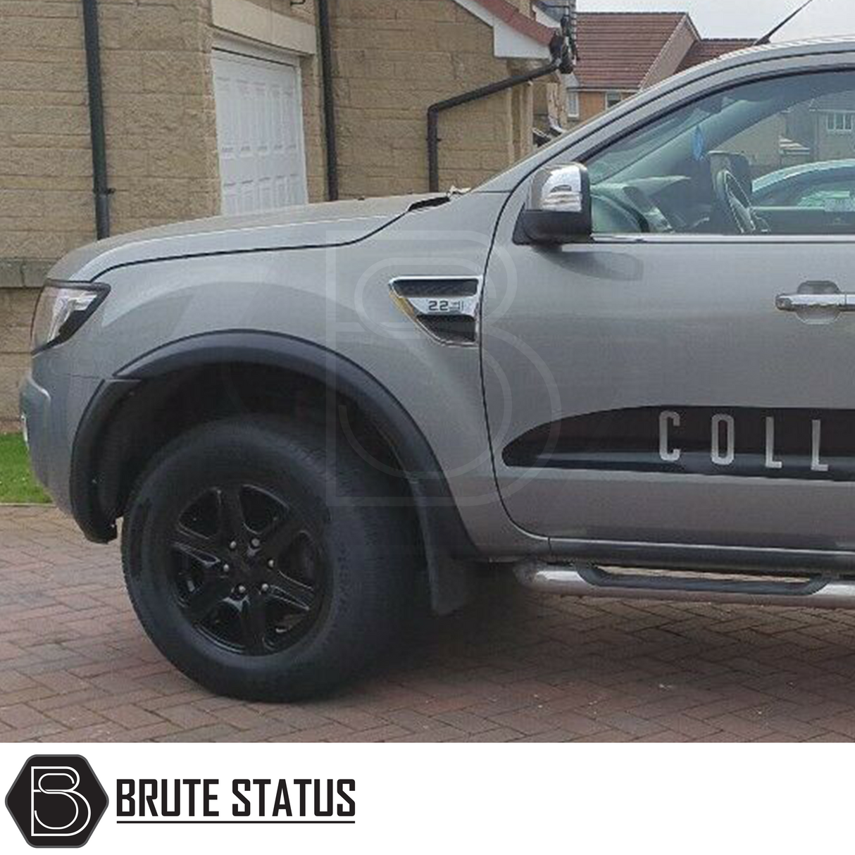 Ford Ranger 2012-2015 Wide Arch Kit - Slim Style featuring durable ABS plastic fender flares for enhanced style and protection, designed for double cab trucks.