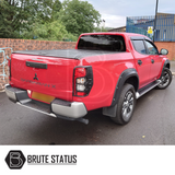 Head Light & Tail Light Covers for Mitsubishi L200 Series 6, enhancing the truck's aggressive look with high-quality ABS plastic and easy 3M adhesive fitting.