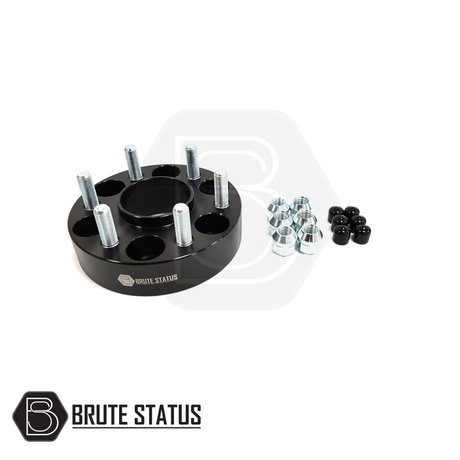 Mercedes X-Class 2017-2020 Hubcentric 35mm Wheel Spacers, set of 4, each featuring black and silver metal design with pre-installed screws for enhanced vehicle stability.