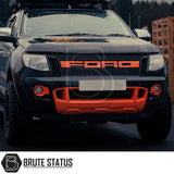 Ford Ranger 2011-2015 T6 Head Light Covers, Raptor Style Matte Black, enhance your truck's front for a bold, aggressive look, fitting seamlessly with included adhesive.