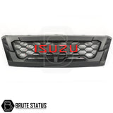 Isuzu D-Max 2016-2019 Front LED Grille with black and red design, featuring yellow LEDs, enhancing vehicle individuality and style.