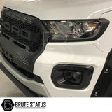 Ford Ranger 2015-2022 T7 T8 Head Light Covers Matte Black, showcasing an aggressive front transformation with premium design, enhancing your Ranger's distinct look.