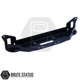 Nissan Navara NP300 2015-2022 Front Bumper Winch Bracket, featuring a black metal frame with holes for installation, TÜV certified, and powder-coated in matt black.