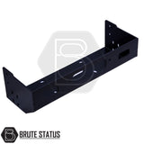 Mitsubishi L200 Series 5 Front Bumper Winch Bracket, black metal, compatible with stock bumpers, includes instructions, TÜV certified for 2015-2019 models.