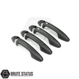 Toyota Hilux 2016+ Door Handle Covers Matt Black, set of 4, easy to install with 3M tape, designed to de-chrome and enhance vehicle appearance.