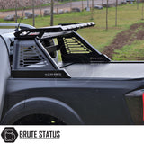 Mitsubishi L200 Series 5 2015-2019 M10 Roll Bar on a black truck, featuring a heavy-duty steel construction and matt black finish, ideal for an aggressive look.