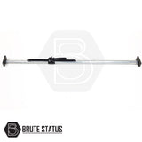 Load Bay Cargo Bar with black handles and a unique ratchet mechanism, designed for easy, secure installation in pick-up trucks and vans.